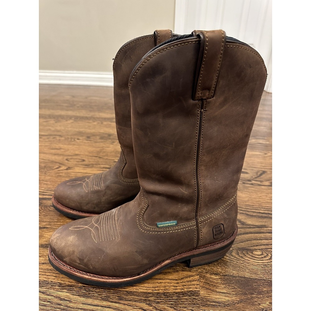 Dan Post Boots Men 9.5D Brown Leather Waterproof Western Work Boot DP69691